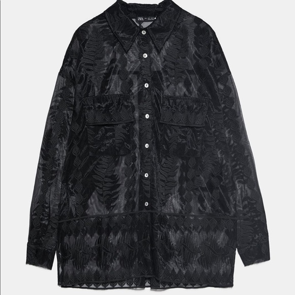 Zara embroidered organza shirt - Picture 12 of 16